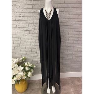 NWT Michael Kors Black Midi Dress with Handkerchief Hem